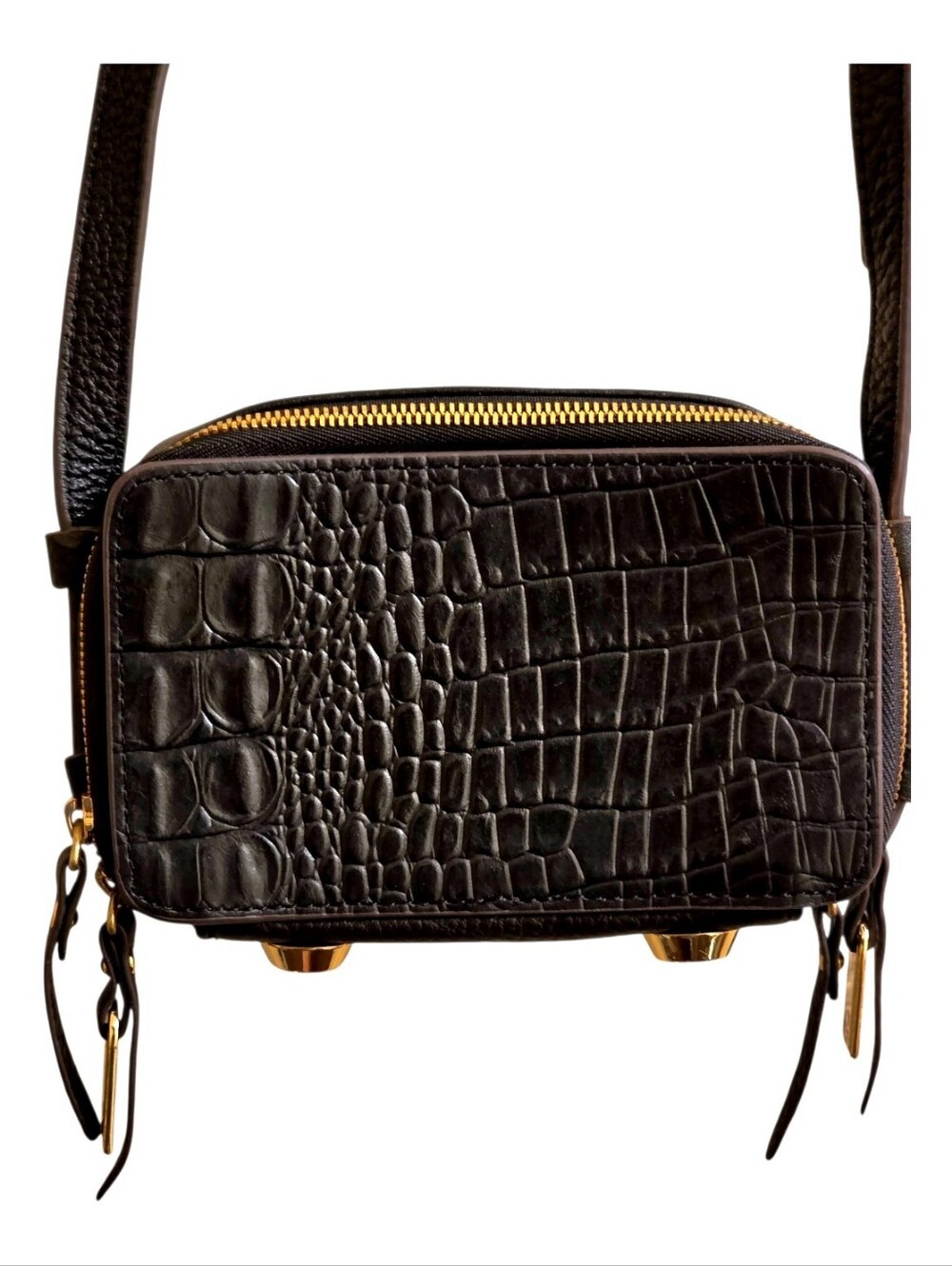 GILI “Got It Love It” Crocodile Embossed Leather Texture Black Crossbody Bag